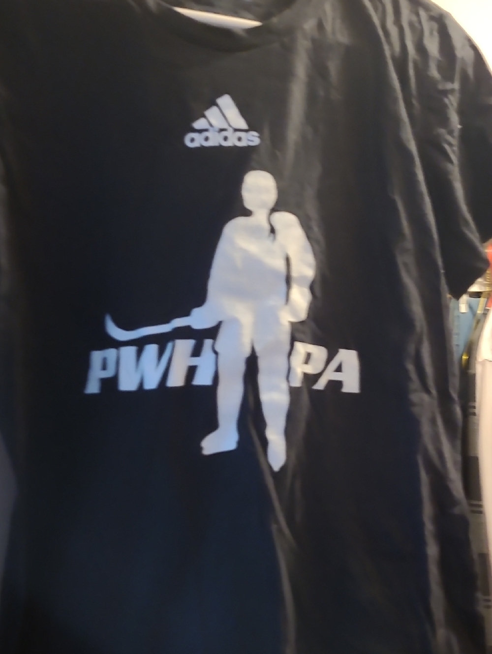 adidas Black Short-Sleeve Hockey Graphic Tee
